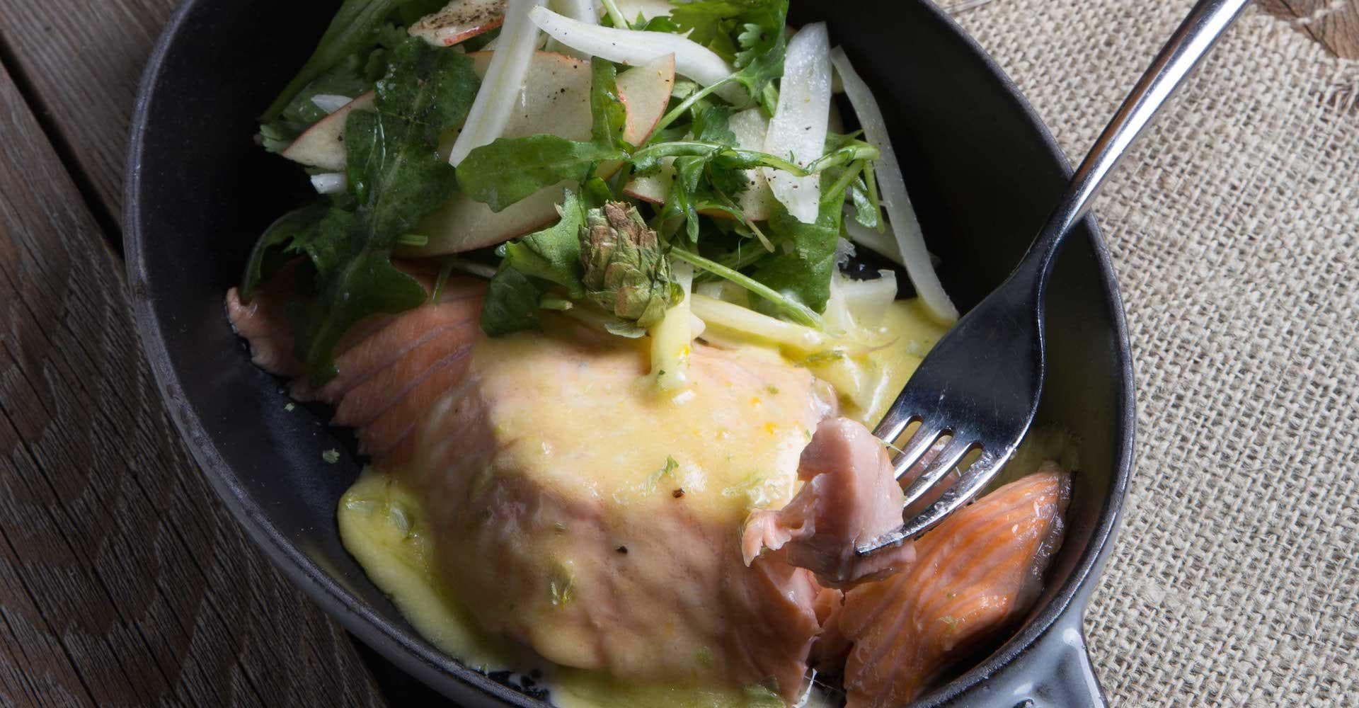 Cooking with Beer: Ale-Poached Salmon in Hops Bearnaise
